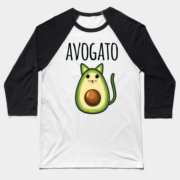 Avogato Funny Avocado Cat Baseball T-Shirt by Pennelli Studio
